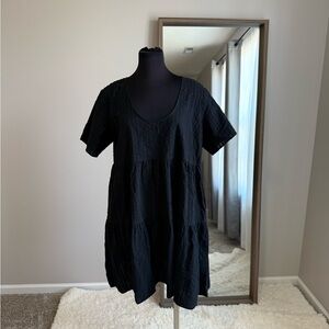 Black Textured Women's Dress